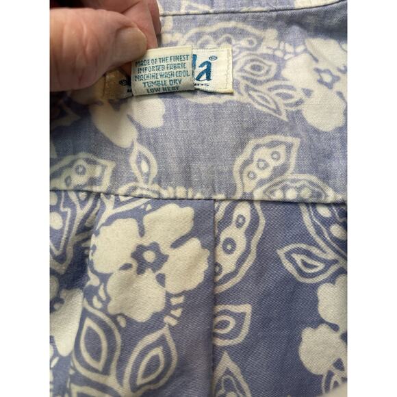 VTG KAHALA Men Hawaiian Shirt Reverse Tropical Print Large 100% Cotton USA-Stain - Picture 4 of 10